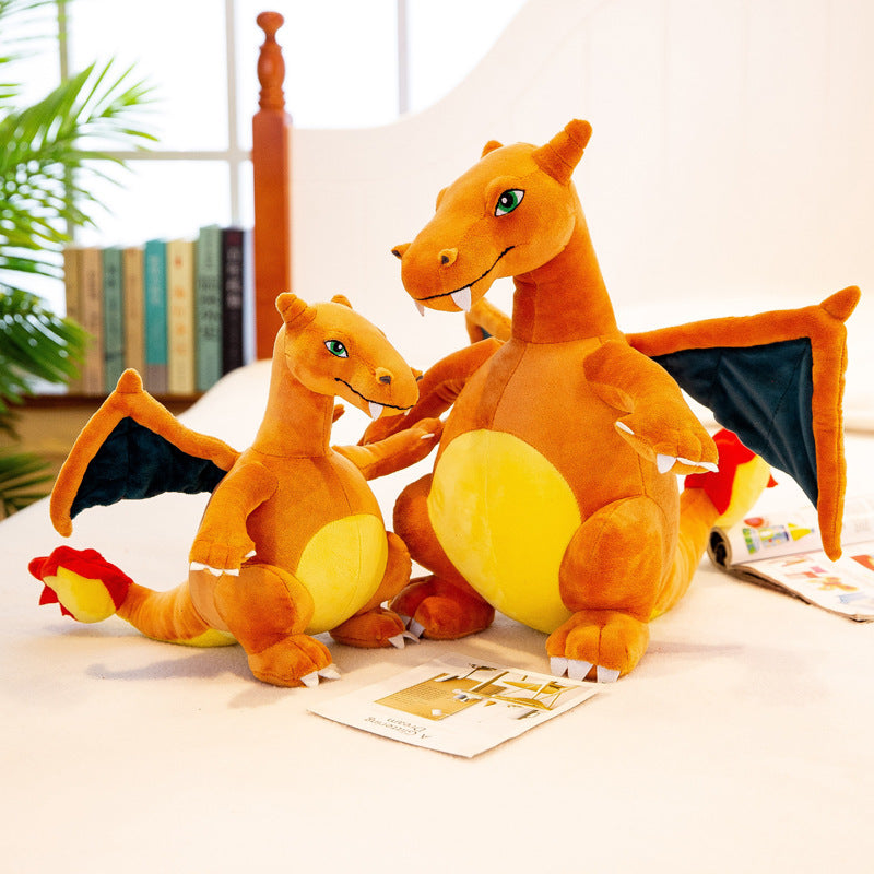 Fire Dragon Stuffed Animal Flying Dragon Plush Doll Realistic Dino Plush Pillow Toy