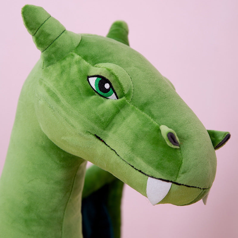 Fire Dragon Stuffed Animal Flying Dragon Plush Doll Realistic Dino Plush Pillow Toy