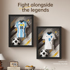 Football Legend Jersey Building Blocks 750pcs+ DIY Art Soccer Frame Display with LED Light For Soccer Fans and Lovers