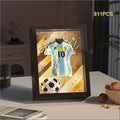 Football Legend Jersey Building Blocks 750pcs+ DIY Art Soccer Frame Display with LED Light For Soccer Fans and Lovers