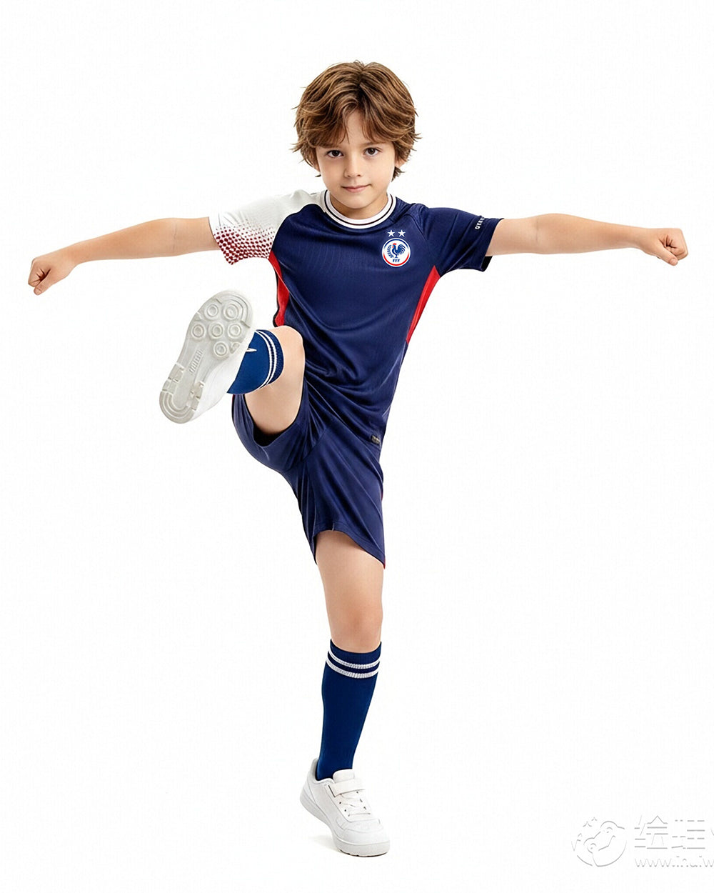 France Soccer Team Jersey Matching Father and Kids Navy Breathable Football Uniform for 2026 Stadium Cheering