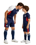 France Soccer Team Jersey Matching Father and Kids Navy Breathable Football Uniform for 2026 Stadium Cheering