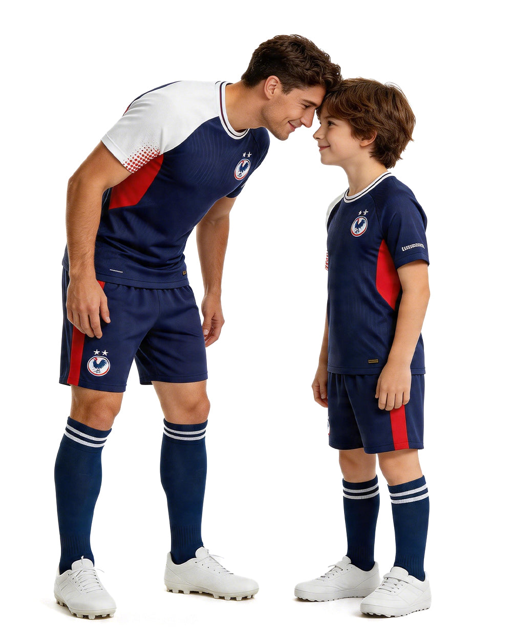 France Soccer Team Jersey Matching Father and Kids Navy Breathable Football Uniform for 2026 Stadium Cheering