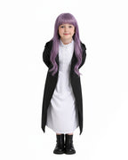 Mage Girl Costume Black Robe and Dress 2pcs Outfit for Cosplay Anime Events