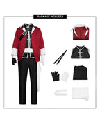 The Warrior Costume Vanguard Red Tops Vest Pants and Accessories for Dress-up Party