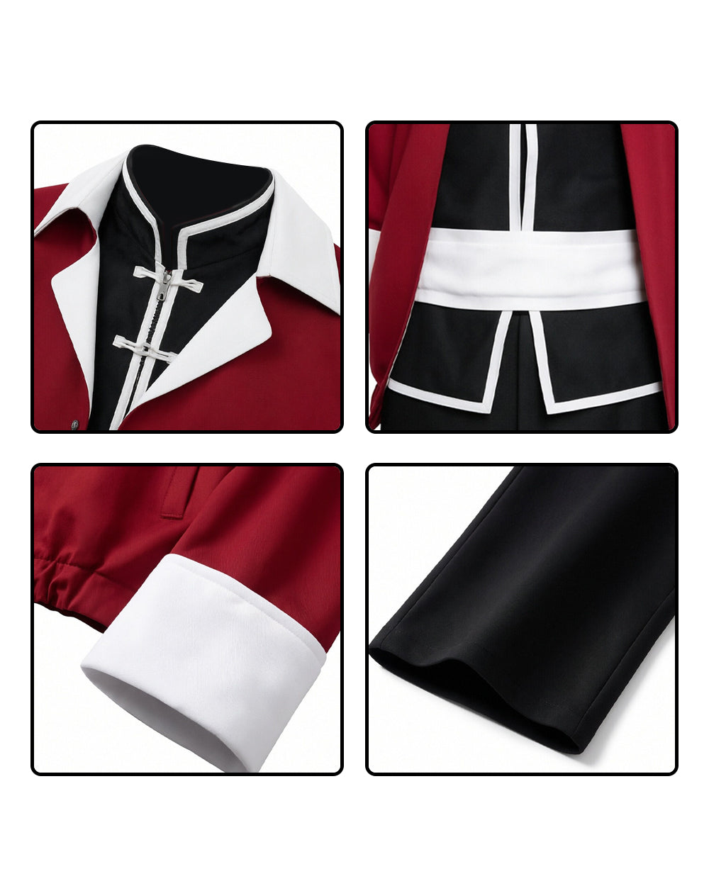 The Warrior Costume Vanguard Red Tops Vest Pants and Accessories for Dress-up Party