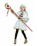 The Slayer Costume White-Haired Elf Ears Cape Mage Dress Complete Set with All Accessories