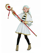 The Slayer Costume White-Haired Elf Ears Cape Mage Dress Complete Set with All Accessories