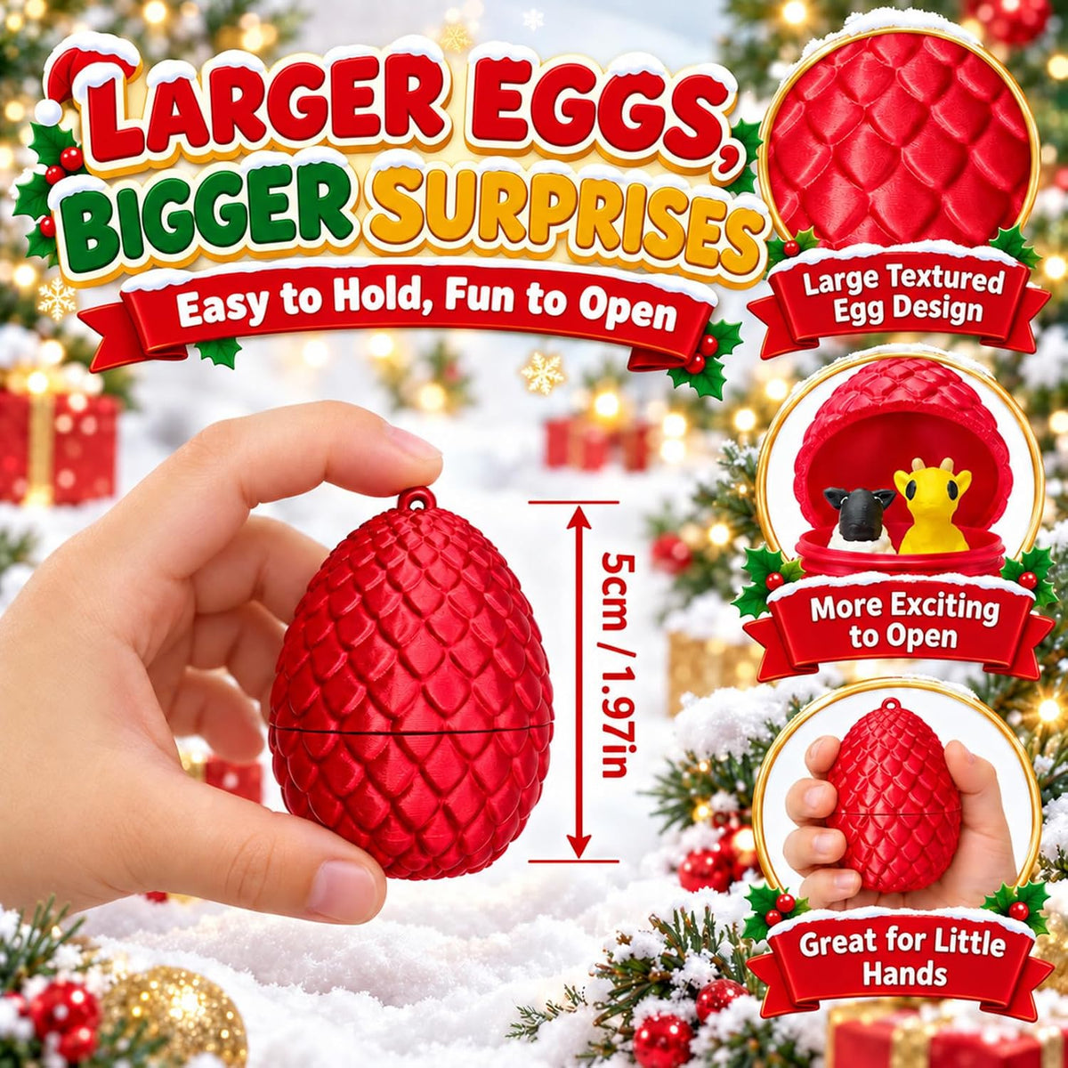 Gachapon Animals Advent Calendar 24pcs Surprise Dragon Eggs with Mini 3D Printed Toys in Capsule Vending Machine for Kids