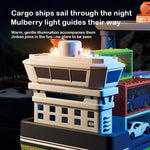 Kids Giant Cargo Ship Set with Container and Alloy Car Ejection Track with Sounds Lights
