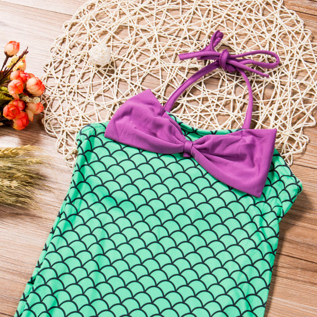 Kids Mermaid Dress Beach Vacation Sundress Girl's Mermaid Shimmering Slip Dress Party Princess Dress Up Costume