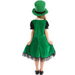Girls Saint Patricks Day Outift Leprechaun Dress Hat and Bowtie Full Set for St Paddy Day