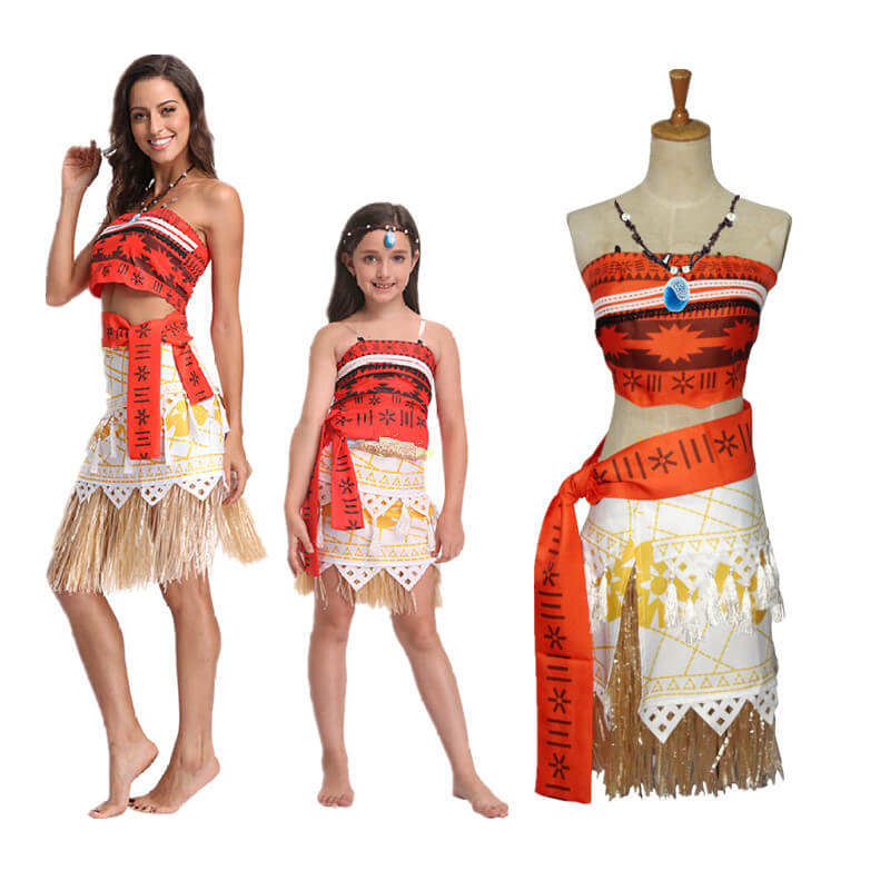 moana dress up Princess Moana Costume Polynesian Dress Beach Dress Up Cosplay Outfits – Sun Baby