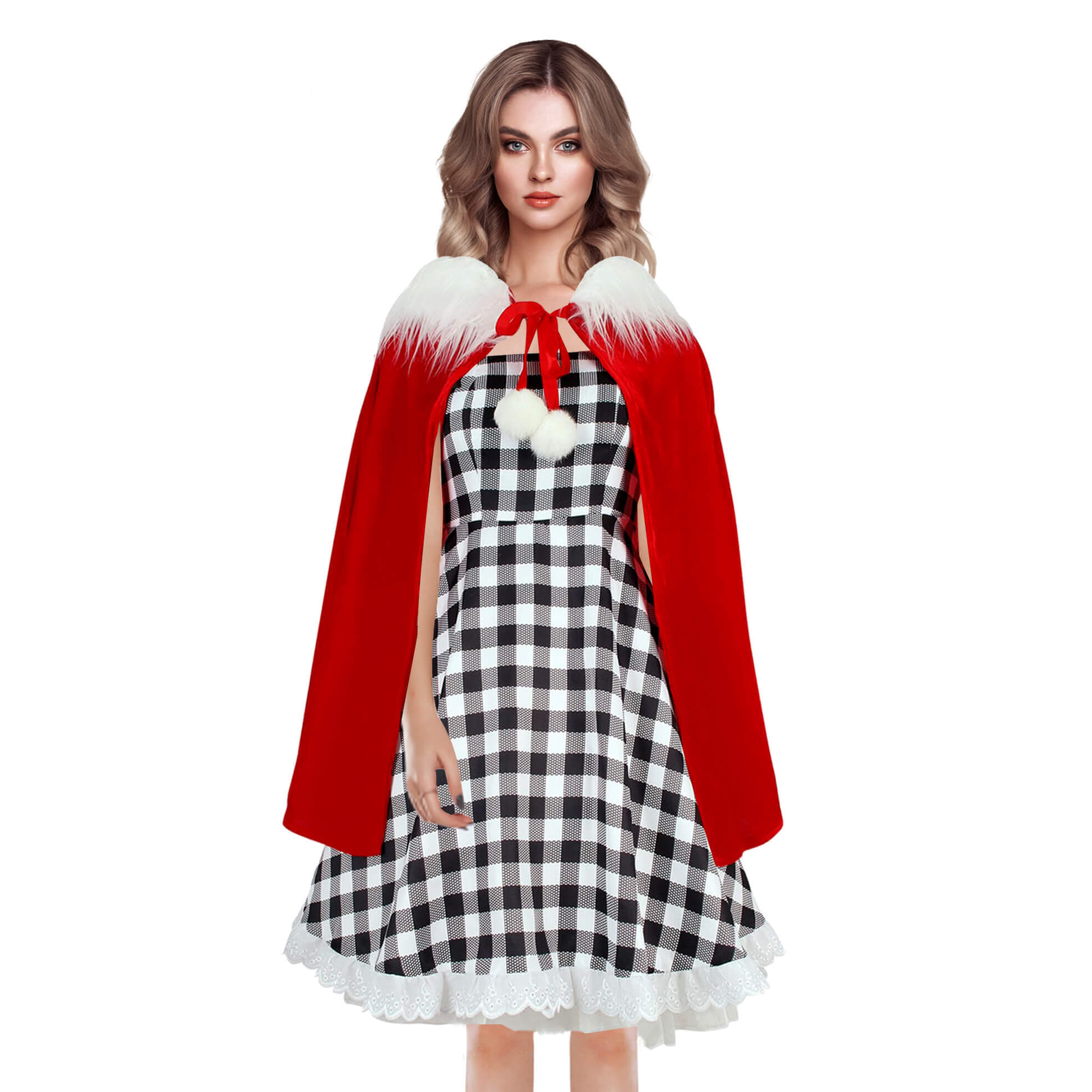Cindy Lou Who Costume Kids Adult Christmas Hooded Cape Dress Pantyhose and Gloves 4pcs Suit Dress w/ Cape / Adult L Cindy Lou Who Costume Kids Adult Christmas Hooded Cape Dress Pantyhose and Gloves 4pcs Suit Dress w/ Cape / Adult L