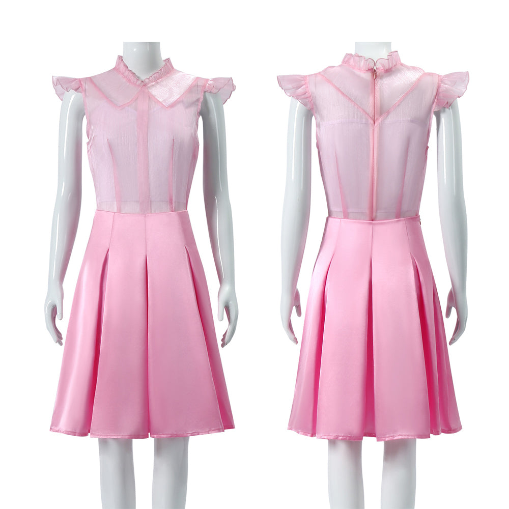 Women Glinda Outfit Pink Tops Skirt and Underwear 3pcs Glinda Dress Suit Wicked Witch Costume