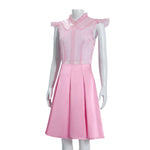 Women Glinda Outfit Pink Tops Skirt and Underwear 3pcs Glinda Dress Suit Wicked Witch Costume