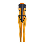 Adult Go! Go! Loser Ranger Costume Yellow Keeper Jumpsuit with Leg Harness Strap Suit