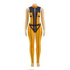 Adult Go! Go! Loser Ranger Costume Yellow Keeper Jumpsuit with Leg Harness Strap Suit