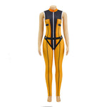 Adult Go! Go! Loser Ranger Costume Yellow Keeper Jumpsuit with Leg Harness Strap Suit