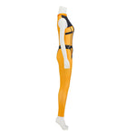 Adult Go! Go! Loser Ranger Costume Yellow Keeper Jumpsuit with Leg Harness Strap Suit