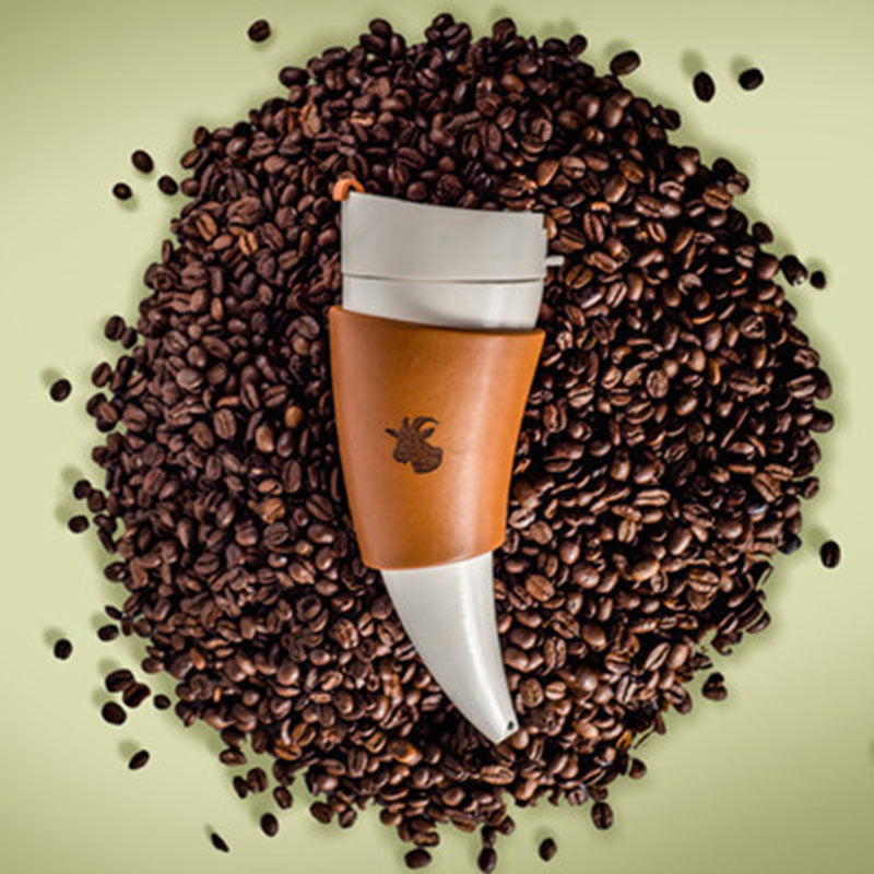 Goat Horns Coffee Mug Best 230ml Coffee Cups Thermal Mug with Lids & Rope