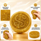 Gold Squishies Maltose Simulated Gold Coins Sparkle Stress Relief Fidget Squishy Toy for Kids 14+ and Adults