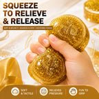 Gold Squishies Maltose Simulated Gold Coins Sparkle Stress Relief Fidget Squishy Toy for Kids 14+ and Adults