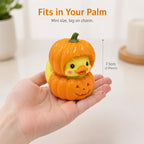 Halloween Cute Pumpkin Duck Ornament Mini Resin Desktop Ornament for Halloween Decoration