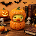 Halloween Cute Pumpkin Duck Ornament Mini Resin Desktop Ornament for Halloween Decoration