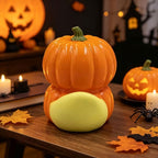 Halloween Cute Pumpkin Duck Ornament Mini Resin Desktop Ornament for Halloween Decoration