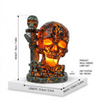7.68'' Halloween Decor Light Resin Crack Skull Lamp with USB Charging Home Decoration Crafts