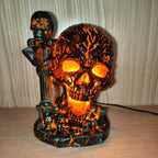 7.68'' Halloween Decor Light Resin Crack Skull Lamp with USB Charging Home Decoration Crafts