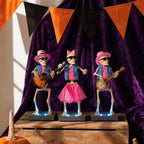 Halloween Decoration Electric Dancing Skeleton Band with Music and Color Changing Lights