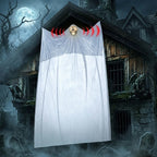 10.8ft Halloween Decoration Ghost Face Hanging Curtain with Sound and Light for Yard Porch Haunted House
