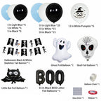Halloween Decoration Kit Cute Boo Balloon Arch Backdrop Banner and Spooky Ornaments for Holiday Party