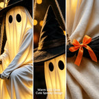3.61ft Halloween Decoration LED Lighted Ghost Broom Hanging Ornament For Indoor and Outdoor Decor