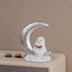 Halloween Decoration Lamp Cute Reading Ghost LED Night Light Set Resin Lamp for Bedroom & Study Desk