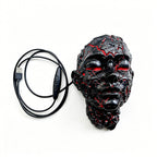 Halloween Decoration Light Crack Resin Human Face Art Lamp Gothic USB Wall Sconce for Dark Aesthetic and Interior