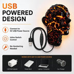 Halloween Decoration Light Crack Resin Human Face Art Lamp Gothic USB Wall Sconce for Dark Aesthetic and Interior