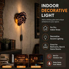Halloween Decoration Light Crack Resin Human Face Art Lamp Gothic USB Wall Sconce for Dark Aesthetic and Interior