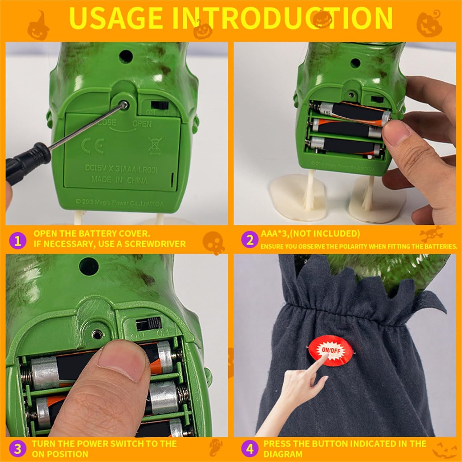 Halloween Electric Bouncing Walking Zombie Hand Animatronic Spooky Party Decor Prop Toy