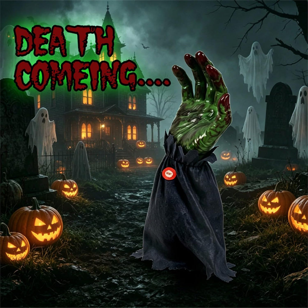 Halloween Electric Bouncing Walking Zombie Hand Animatronic Spooky Party Decor Prop Toy