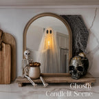 Halloween Ghost Light‑Up Arch Mirror Dual‑Mode Spooky Ghost Display for Halloween Party Decoration