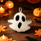 Halloween Ghost Plush Toys Set 2pcs Cute Spooky Ghost Decorative Cushions with Hanging Loops for Party Decor
