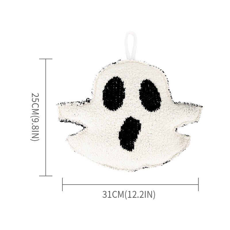 Halloween Ghost Plush Toys Set 2pcs Cute Spooky Ghost Decorative Cushions with Hanging Loops for Party Decor
