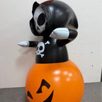 Halloween Inflatable Skull Pumpkin Tumbler with Light Halloween Decoration Inflatable Ornament for Indoor and Outdoor