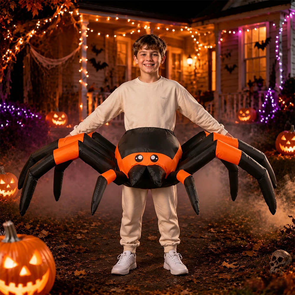 Halloween Inflatable Spider Costume Riding Blow up Cosplay for Adults and Kids