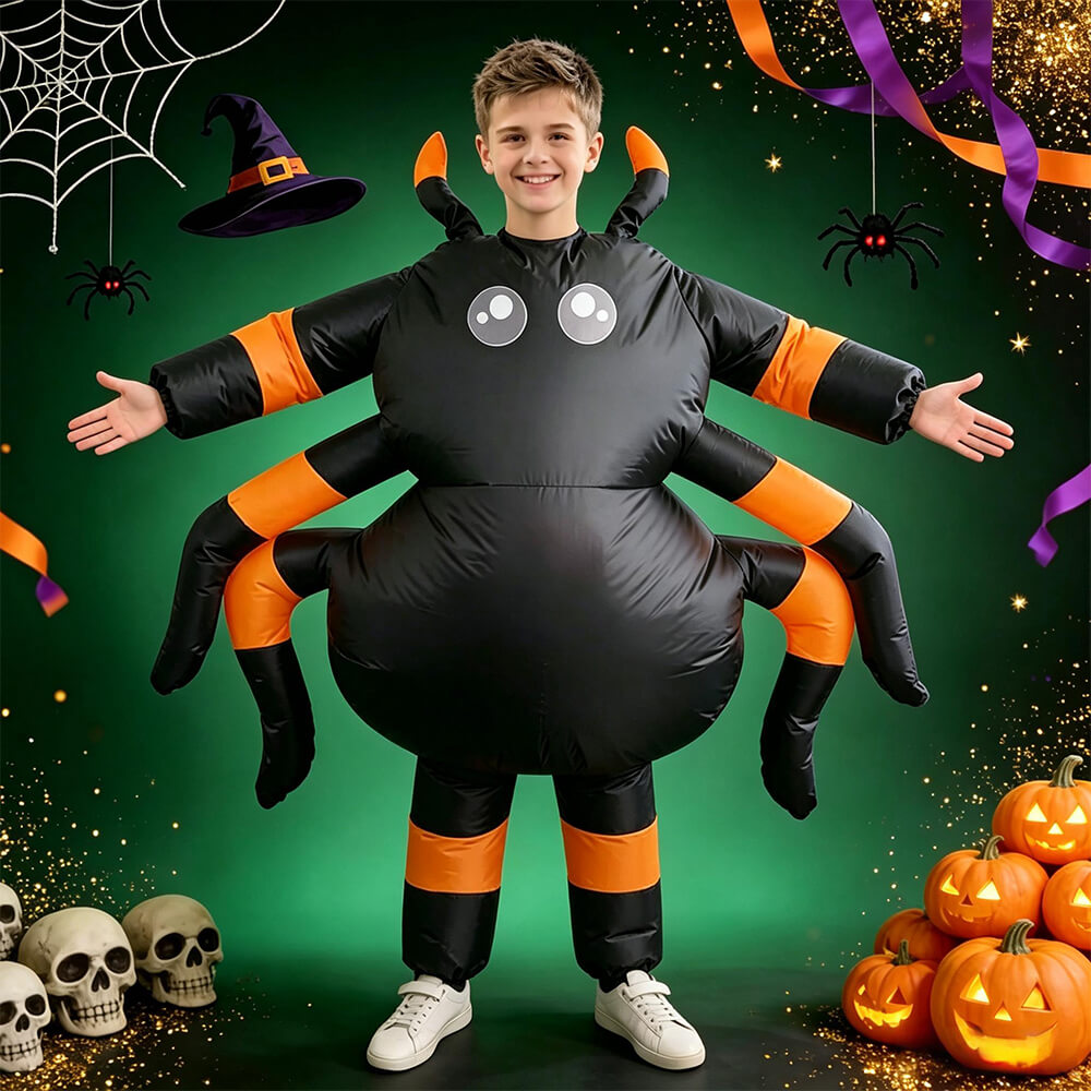 Halloween Inflatables Spider Costume Funny Blow up Cosplay Jumpsuit for Adult and Kids