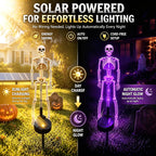 Halloween Light 2pcs Solar Powered Skeleton Stake Lights 3D Realistic Bone LED Skeleton Yard Decor