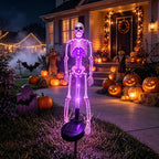 Halloween Light 2pcs Solar Powered Skeleton Stake Lights 3D Realistic Bone LED Skeleton Yard Decor